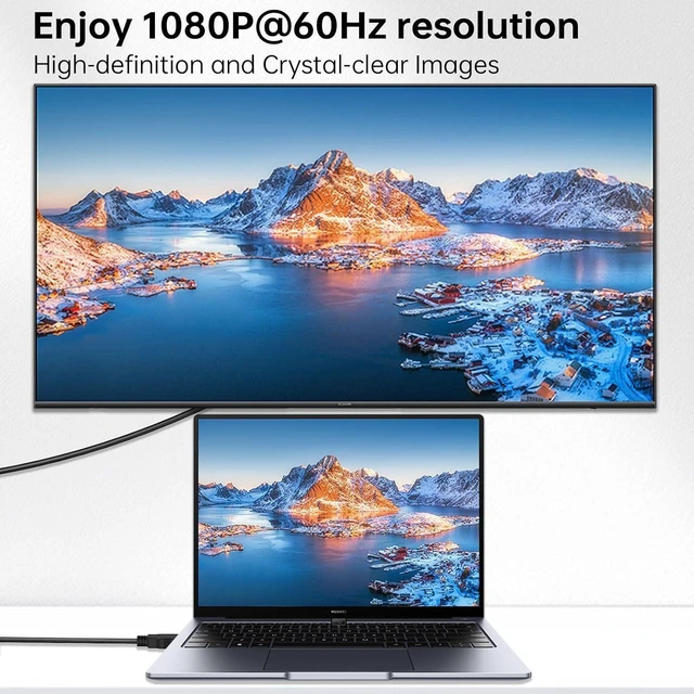 Alt view image 10 of 14 - HDMI to VGA Cable 6ft Anti-Interference Gold-Plated Plugs 1080P@60Hz Aluminum HDMI Source to VGA Display Adapter (Male to Male) Compatible for PC Laptop Xbox PS5 Monitor More