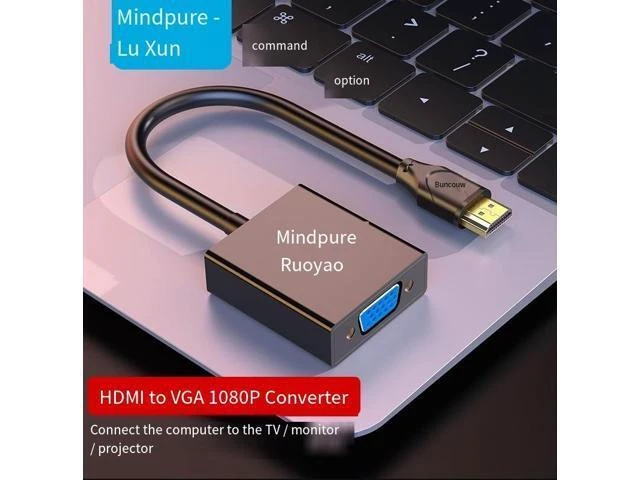 Alt view image 8 of 8 - Factory direct sales hdmi to vga converter with audio power supply high-definition adapter hdmi to vga