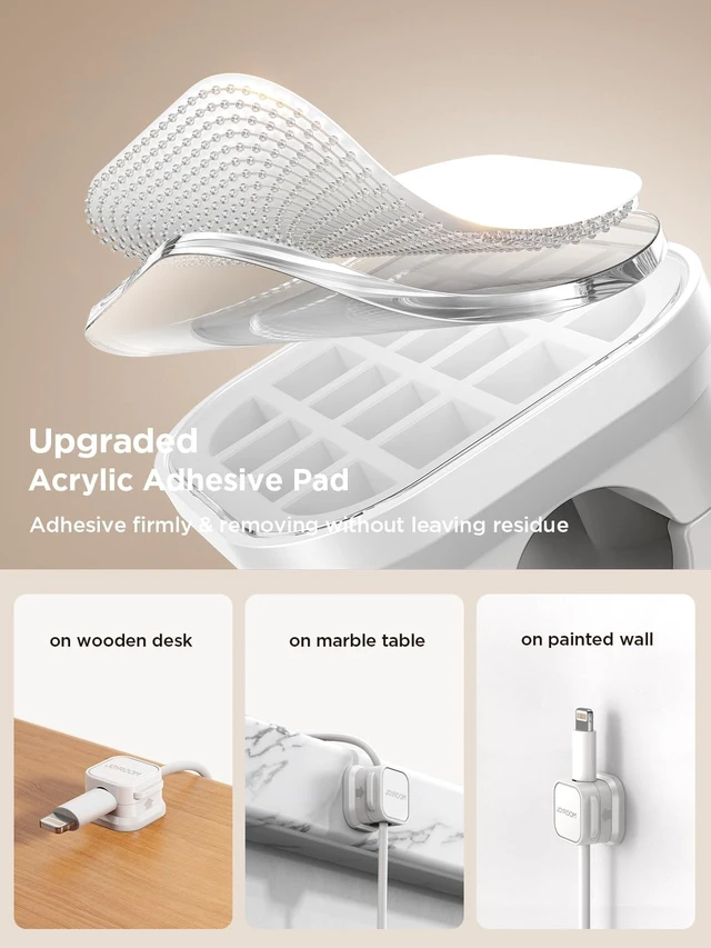 Alt view image 11 of 14 - 9 Pack Magnetic Cable Clips, Cord Organizer Adhesive Wire Holder