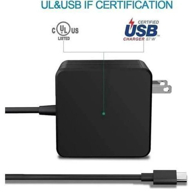 Alt view image 9 of 14 - 87W / 90W USB C Power Adapter, Type C Power Delivery PD Wall Charger 87W (Compatible 61W, 45W, 30W and 12W) for MacBook Pro Air 2018, HP, Dell, Lenovo and Any Laptops or Smart Phones with USB C