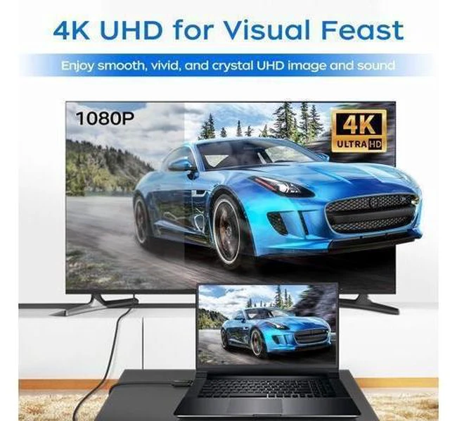 Alt view image 10 of 14 - 4K Displayport to HDMI Cable 6 Feet 2-Pack Display Port (DP) to HDMI Adapter Male to Male Cord Converter for PC to HDTV Monitor Projector