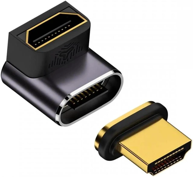 Alt view image 8 of 14 - ENFAIN 90 Degree Up Angled Magnetic 8K Type-A HDMI 2.1 Male to Female Straight Video Adapter for Laptop HDTV