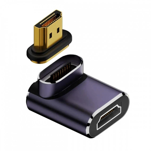 Alt view image 8 of 14 - ENFAIN 90 Degree Down Angled Vertical Magnetic 8K Type-A HDMI 2.1 Male to Female Straight Video Adapter for Laptop HDTV