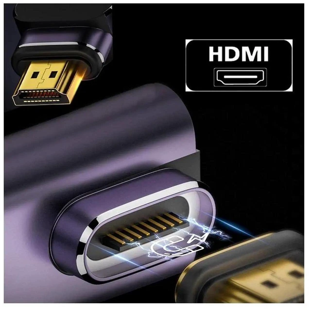 Alt view image 9 of 14 - ENFAIN 90 Degree Down Angled Vertical Magnetic 8K Type-A HDMI 2.1 Male to Female Straight Video Adapter for Laptop HDTV
