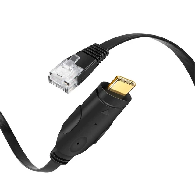 Alt view image 8 of 14 - CableCreation USB C to RJ45 Console Cable 6 Feet USB Serial Adapter Compatible with Router, Cisco, NETGEAR, Windows, macOS, Linux, Black