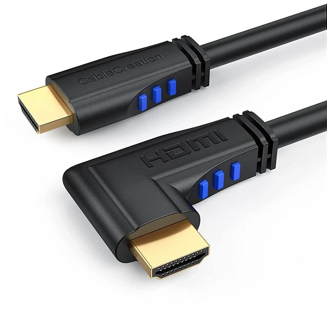 Alt view image 8 of 14 - HDMI Cable, CableCreation 6 Feet Left Angle 90 Degree Vertical Left 4K HDMI 2.0 Cable, Support 4K Ultra HD, 3D Video, Ethernet, Audio Return Channel, Black
