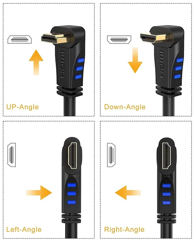 Alt view image 9 of 14 - HDMI Cable, CableCreation 6 Feet Left Angle 90 Degree Vertical Left 4K HDMI 2.0 Cable, Support 4K Ultra HD, 3D Video, Ethernet, Audio Return Channel, Black