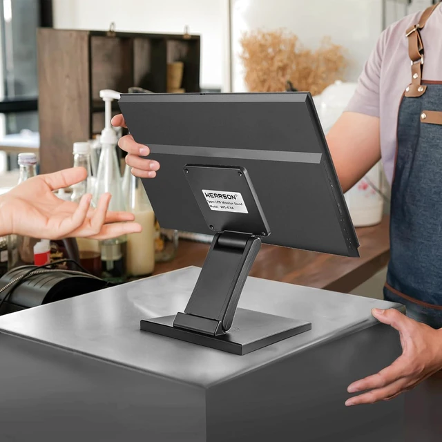 Alt view image 8 of 10 - Adjustable Foldable Single Monitor Mount, Low Profile VESA Monitor Desk Mount 75x75mm & 100x100mm, Fits 10-27 Inch LCD Touch Screens