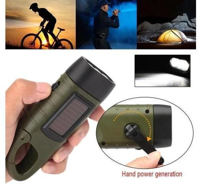 Alt view image 6 of 10 - Powered Flashlight Hand Crank Dynamo Rechargeable LED Light Lamp Charging Powerful Torch For Outdoor Camping