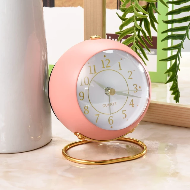 Alt view image 10 of 14 - Analog Alarm Clocks,Retro Backlight Cute Simple Design Small Desk Clock with Night Light,Silent Non-Ticking,Battery Powered,for Decor,Bedrooms,Travel,Kitchen,Bedside Desktop.(White)