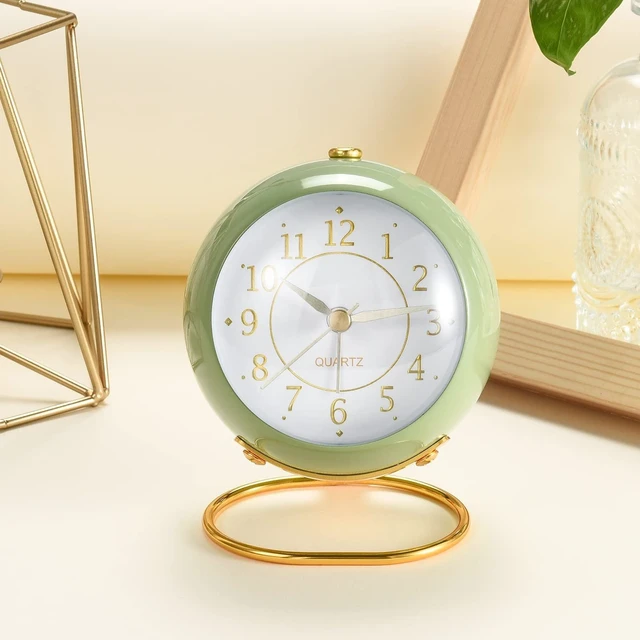 Alt view image 9 of 14 - Analog Alarm Clocks,Retro Backlight Cute Simple Design Small Desk Clock with Night Light,Silent Non-Ticking,Battery Powered,for Decor,Bedrooms,Travel,Kitchen,Bedside Desktop.(White)