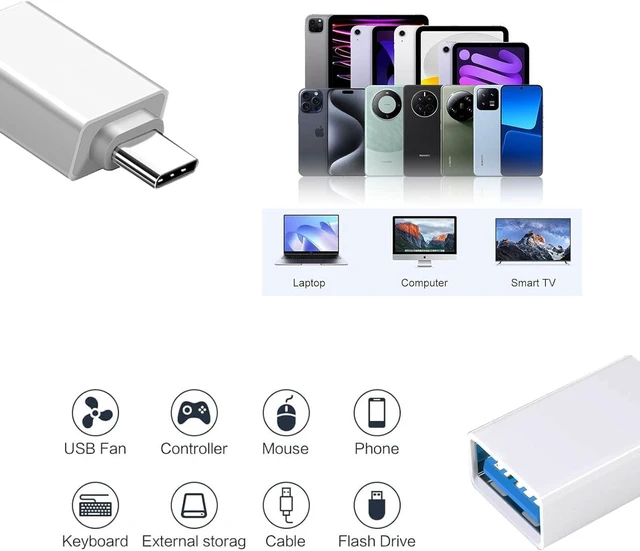 Alt view image 6 of 8 - 4 Pack USBc Male to USBa Female Adapter OTG Converter with 5/10 Gbps High Speed Data Transfer USB to USBC Adapter Compatible with iWatch iPhone 16/15 MacBook etc.