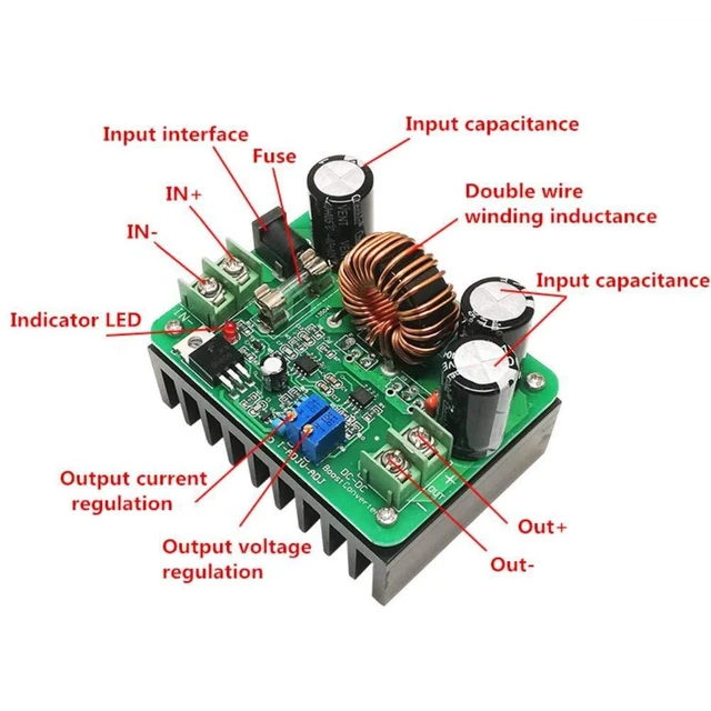 Alt view image 9 of 14 - 600W High Power DC to DC Boost Converter DC 12-60V to 12-80V Boost Module Board Step-up Transformer