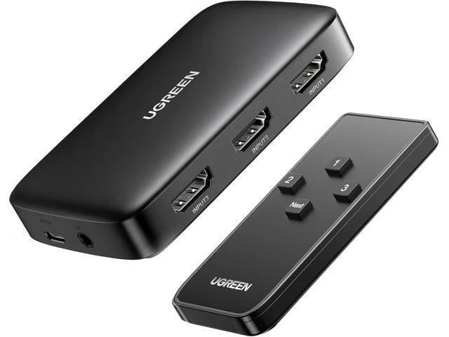 Alt view image 8 of 14 - UGREEN HDMI Switch 3 in 1 Out 4K HDMI Splitter with Remote Supports HDR CEC 3D HDCP1.4 HDMI 3 Port Box Hub 4K 30Hz, Compatible with Switch/Switch 2 PS5 PS4 Xbox Fire Stick Roku Apple TV PC
