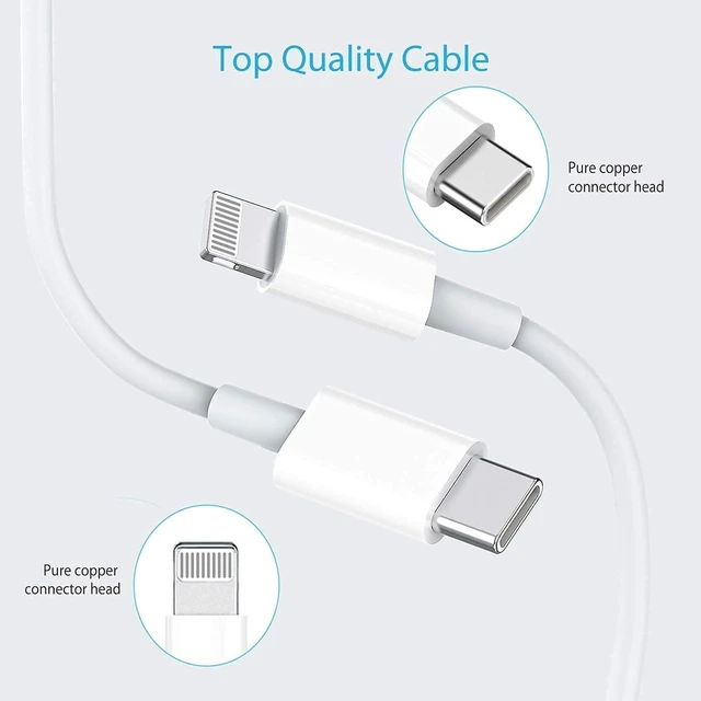Alt view image 13 of 14 - iPhone Fast Charger Cable Fast Charger iPhone 20W PD USB C Wall Charger Type C Power Adapter Lightning Cable Fast Charging Plug Compatible with iPhone14/13 Pro/12/11/XS/Max/XR/X/8 Plus/SE 2022 iPad