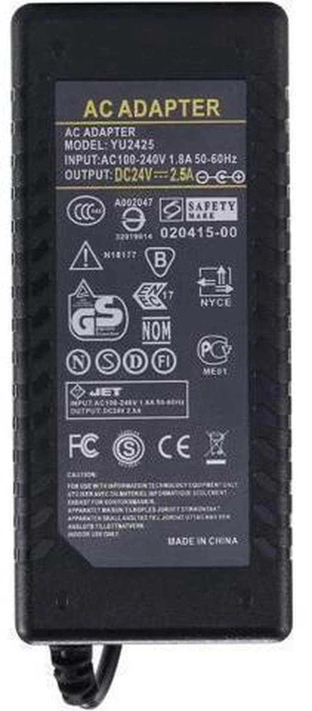 Alt view image 14 of 14 - 24V 2.5A Power Supply - AC DC 24V 2.5A Power Adapter AC/DC 60W Transformers Cord 5.5 x 2.5mm DC Plug Jack Connector 2.4A Compatible with 24Volt 0-2.5 Amp / 0-2500mA