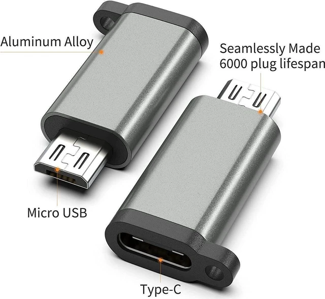 Alt view image 9 of 14 - USB-C to Micro USB Adapter 3-Pack USB Type C Female to Micro USB Male Converter USB C to Micro B 2.0 Charge & Data Sync Compatible with Galaxy S7 S6 J7 Note 5 Kindle Ps4 and More -Grey
