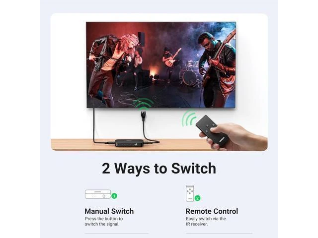 Alt view image 11 of 14 - UGREEN HDMI Switch 3 in 1 Out 4K HDMI Splitter with Remote Supports HDR CEC 3D HDCP1.4 HDMI 3 Port Box Hub 4K 30Hz, Compatible with Switch/Switch 2 PS5 PS4 Xbox Fire Stick Roku Apple TV PC