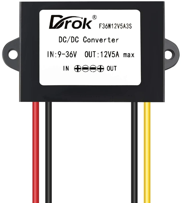 Alt view image 16 of 20 - DC-DC Stabilizer, 9V-36V to 12V Boost Buck Converter 5A 60W Waterproof Auto Step Up Down Voltage Regulator 12V Volt Transformer for Car Audio Solar Power System LCD Television LED Display Screen