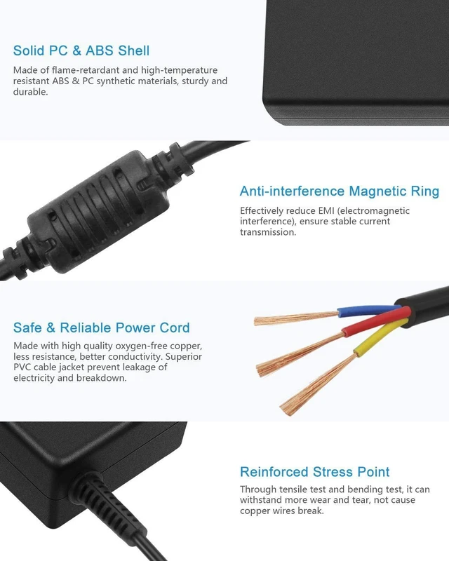 Alt view image 12 of 14 - 19V Power Supply Adapter 3.42A 65W AC/DC Converter Transformer 100V~240V AC Input with 5.5mmx 2.5mm Plug for LCD LED Monitor, HDTV, 3D Widescreen, Bluetooth Speaker, Printers, Audio Amplifier