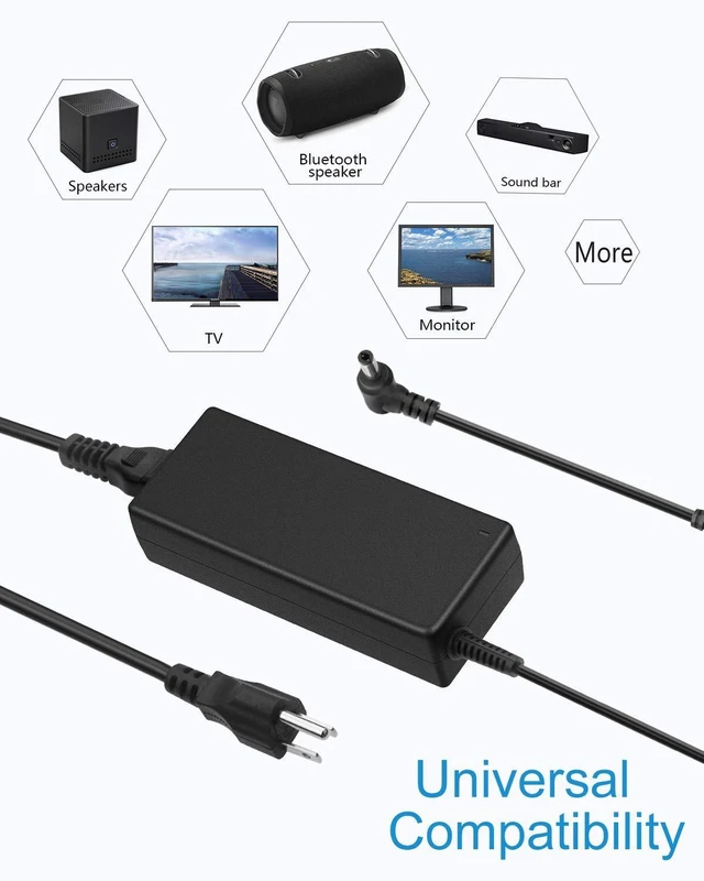 Alt view image 14 of 14 - 19V Power Supply Adapter 3.42A 65W AC/DC Converter Transformer 100V~240V AC Input with 5.5mmx 2.5mm Plug for LCD LED Monitor, HDTV, 3D Widescreen, Bluetooth Speaker, Printers, Audio Amplifier