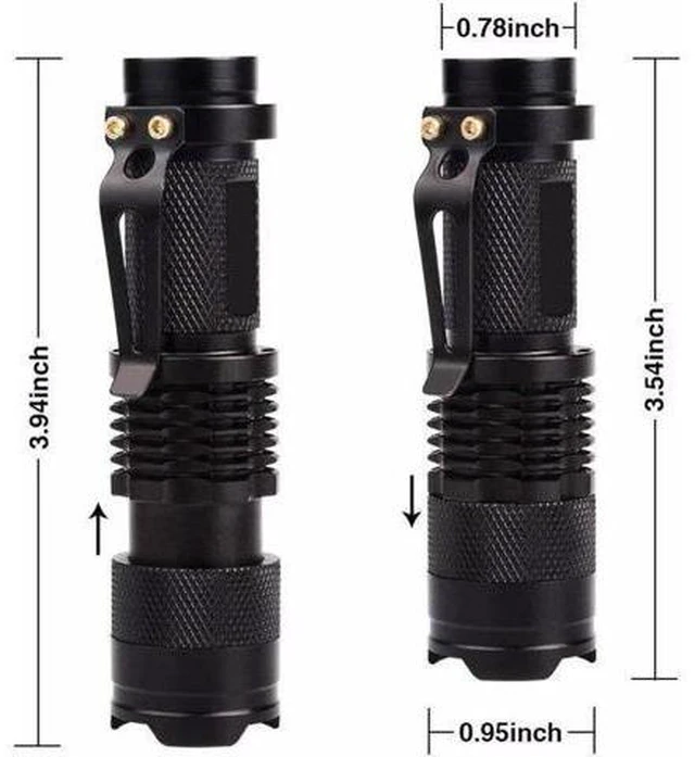 Alt view image 9 of 10 - Flashlight 365nm/395nm Ultra Violet Light Zoomable light Torch Lamp For Marker Checker Detection Using AA/14500 battery