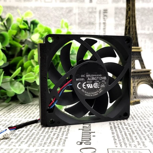 Alt view image 6 of 9 - AUB0712HB-R00 12V 0.33A 7CM 7015 3-wire cooling fan