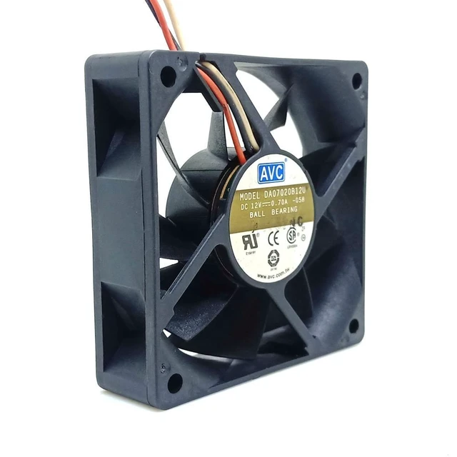 Alt view image 4 of 9 - 70mm pc cooling fan 7020 fan DA07020B12U 12V dual ball high volume CPU case fan 7CM