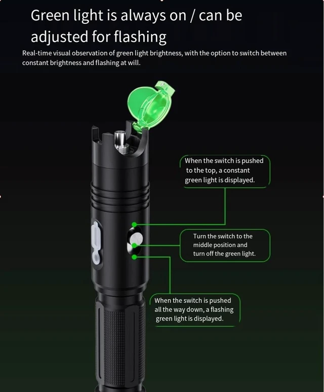 Alt view image 12 of 14 - Fiber optic green light pen Fiber optic vision fault locator 10mw portable ype -C charging with FC male -LC female adapter
