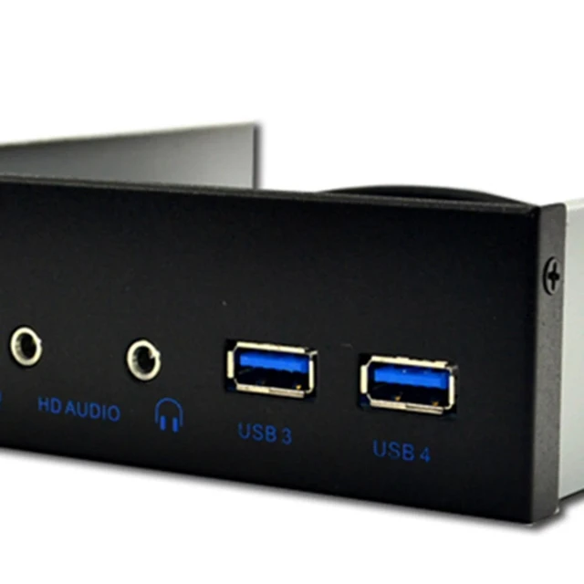 Alt view image 10 of 12 - 5.25 Inch Desktop Pc Case Internal Front Panel Usb Hub 2 Ports Usb 3.0 And 2 Ports Usb 2.0 With Hd Audio Port 20 Pin Connector
