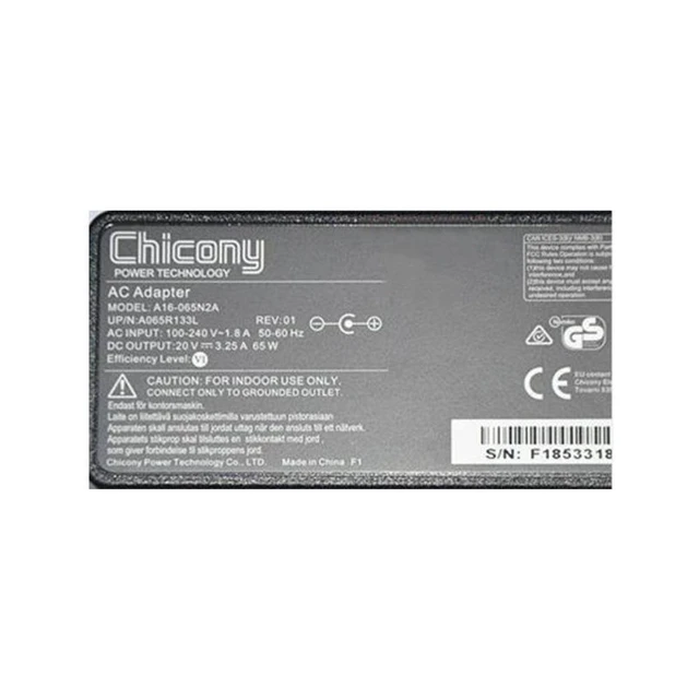 Alt view image 4 of 6 - 20V 3.25A 65W 5.5x2.5mm Chicony A16-065N2A A065R133L Power Supply AC Adapter For Laptop Power Charger