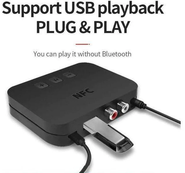 Alt view image 8 of 10 - 5.0 RCA Audio Receiver APTX LL 3.5mm 3.5 AUX Jack Music Wireless Adapter With Mic NFC For Car TV Speakers