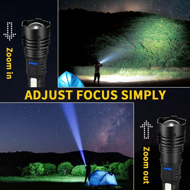 Alt view image 10 of 14 - Rechargeable Flashlights High Lumens 2Pack, Flash Lights for Home | 700lm Super Bright LED Torch Light, 7Mode Adjustable Tactical Linternas with Clip, Powerful 12H Runtime for Camping Emergency