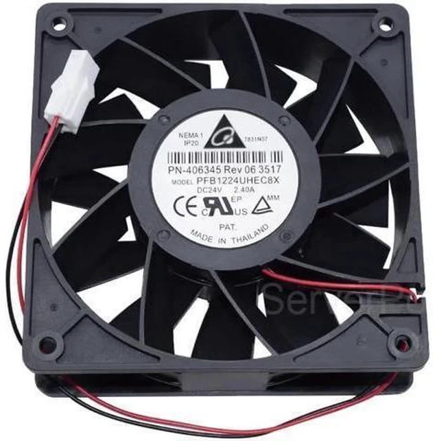 Alt view image 3 of 4 - Well Tested Cooler PFB1224UHEC8X 12038 24V 2.40A 2 Wires Large Air Volume Inverter Cooling Fan