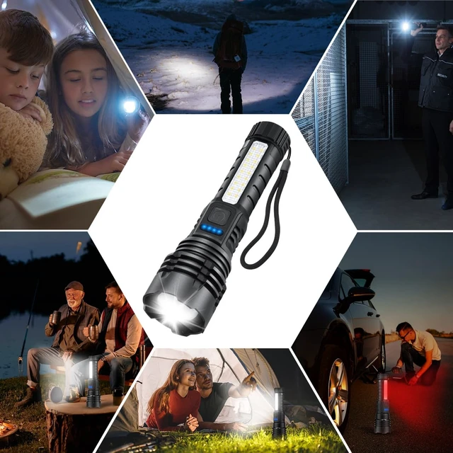 Alt view image 14 of 14 - Rechargeable Flashlights High Lumens 2Pack, Flash Lights for Home | 700lm Super Bright LED Torch Light, 7Mode Adjustable Tactical Linternas with Clip, Powerful 12H Runtime for Camping Emergency