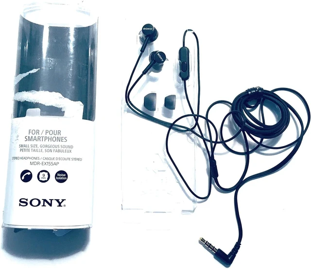 Alt view image 13 of 14 - MDREX155AP in-Ear Earbud Headphones/Headset with mic for Phone Call Black (MDR-EX155AP/B)