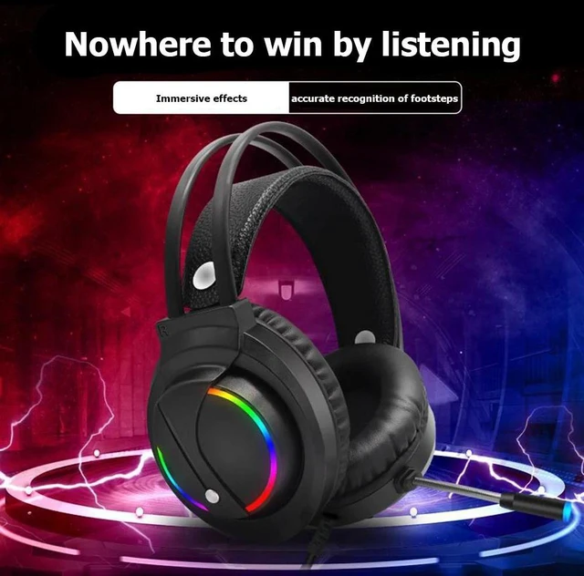 Alt view image 8 of 10 - USB Wired Headset 7.1 Sound USB Wired Headset Over-Ear Gaming Headphone w/ Microphone for E-Sports Games