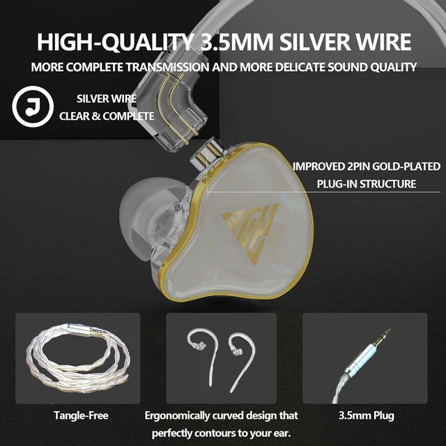 Alt view image 11 of 14 - in Ear Monitor HiFi Headphones with Dual Magnetic Dynamic Driver Hybrid Banlance Armature with Dynamic in Ear Headphones IEM Earphones Gaming Earbuds (Without mic)