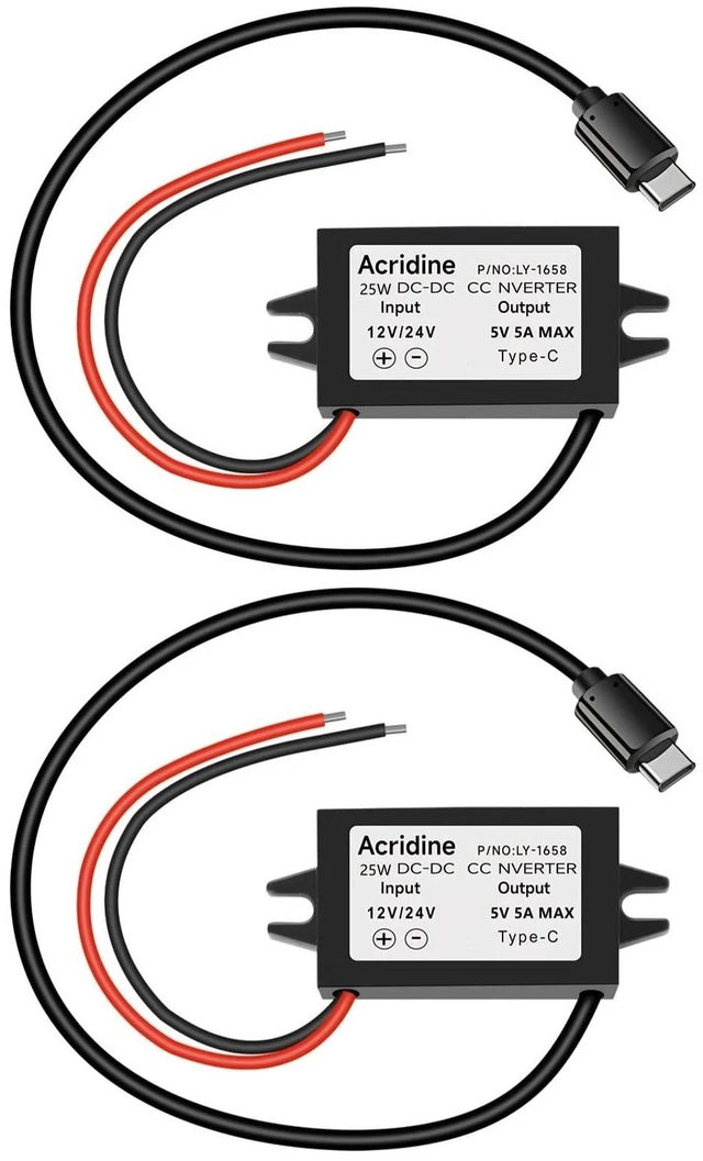 Alt view image 13 of 13 - 12V/24V to 5V USB C Buck Converter 5A 25W Type-C Output Charging Module Waterproof Buck Power Adapter Compatible with Raspberry Pi 4, Mobile Phone (2-PCS)