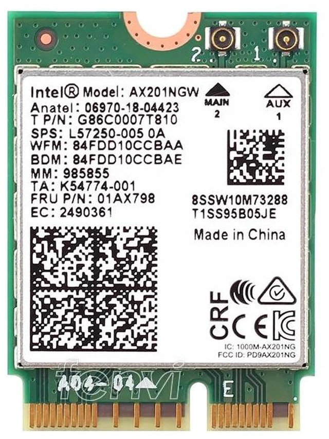 Alt view image 9 of 12 - 2.4Gbps Dual Band 802.11ax/ac Wi-Fi 6 AX201 Bluetooth 5.0 Wireless Desktop Adapter Kit NGFF CNVio2 Wifi Card AX201NGW Antenna