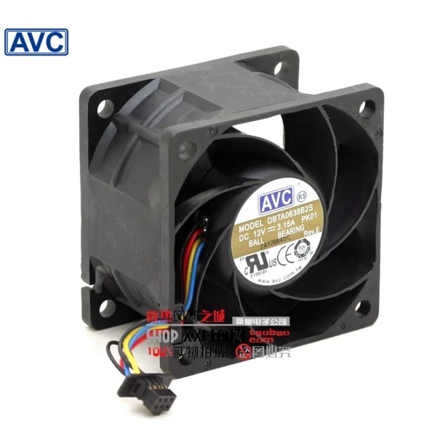 Alt view image 4 of 6 - For AVC DBTA0638B2S 60x60x38mm plug 4P 6038 6CM 60mm 12V 3.15A large air flow cooling fan