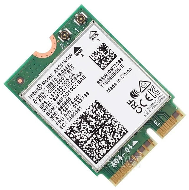 Alt view image 10 of 12 - 2.4Gbps Dual Band 802.11ax/ac Wi-Fi 6 AX201 Bluetooth 5.0 Wireless Desktop Adapter Kit NGFF CNVio2 Wifi Card AX201NGW Antenna