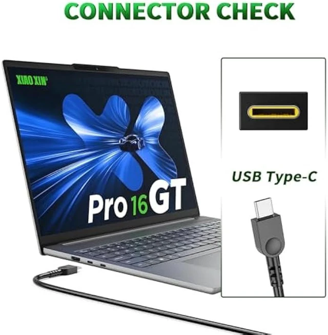 Alt view image 9 of 14 - 65W USB-C AC Laptop Charger Compatible with Lenovo ThinkPad T14 T15 E14 E15 X1 Carbon X13 Yoga Chromebook IdeaPad Power Supply Adapter