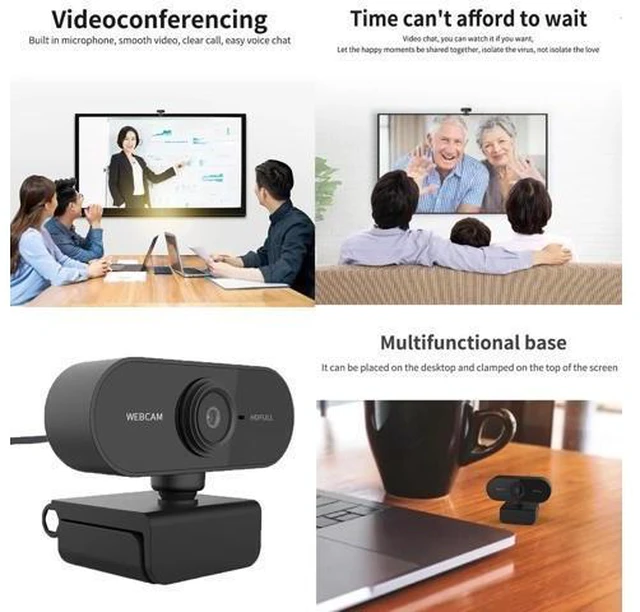 Alt view image 10 of 10 - 1080P 720p 480P Webcam HD Camera Web Cam Auto Focus Built-in Microphone For Computer PC Laptop Tab Conference Webcast Drop Ship