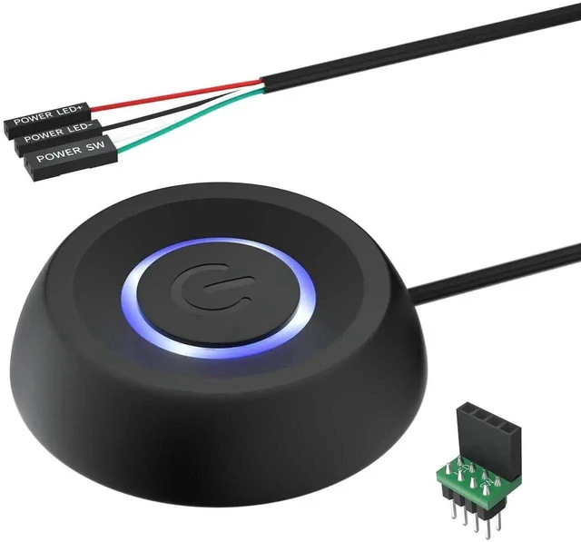 Alt view image 7 of 12 - PC Power Button, Desktop Power Button PC External Power Switch ON Off LED PC Power Supply Button SW Extension for Computer Motherboard