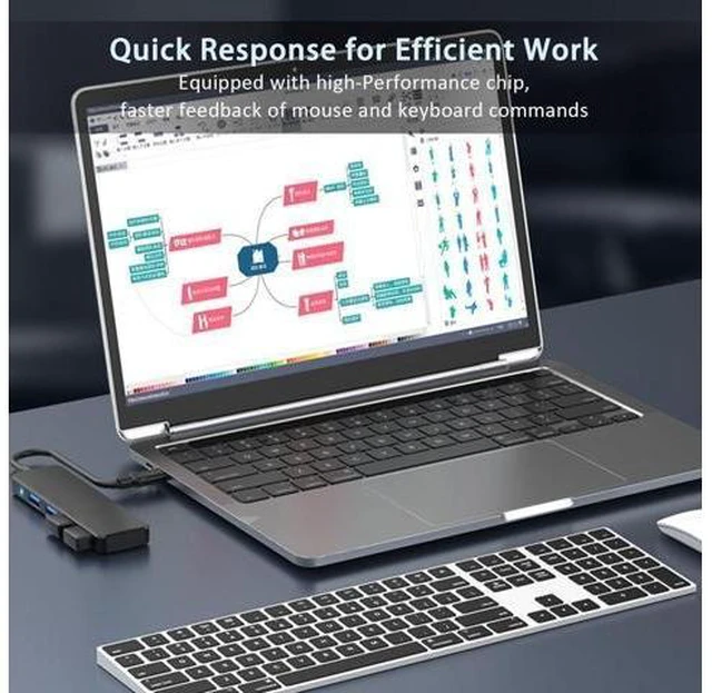 Alt view image 11 of 14 - USB 3.0 Hub, 4-Port USB Hub USB Splitter USB Expander for Laptop, Xbox, Flash Drive, HDD, Console, Printer, Camera,Keyborad, Mouse(Not for Charging)