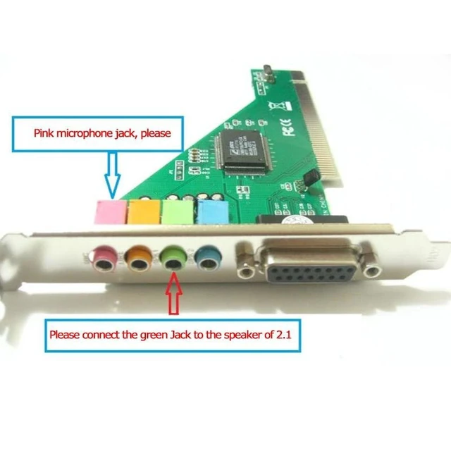 Alt view image 11 of 13 - Explosion 4 Channel 5.1 Surround 3D PC PCI Sound Audio Card w/Game MIDI Port Sound Card For PC Windows 10