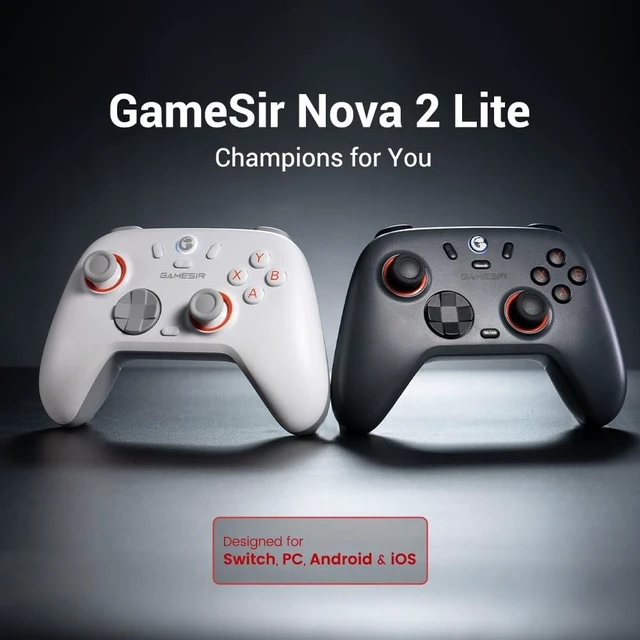 Alt view image 9 of 14 - GameSir Nova Lite 2 Wireless PC Controller with Hall Effect Joysticks & Triggers, 2.4G & Wired 1000Hz Polling Rate, Remappable Buttons - Compatible with PC/Switch/Steam/Android (White)