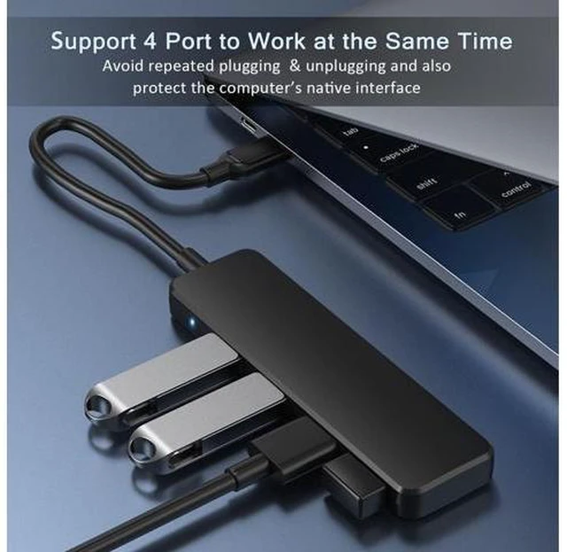 Alt view image 9 of 14 - USB 3.0 Hub, 4-Port USB Hub USB Splitter USB Expander for Laptop, Xbox, Flash Drive, HDD, Console, Printer, Camera,Keyborad, Mouse(Not for Charging)