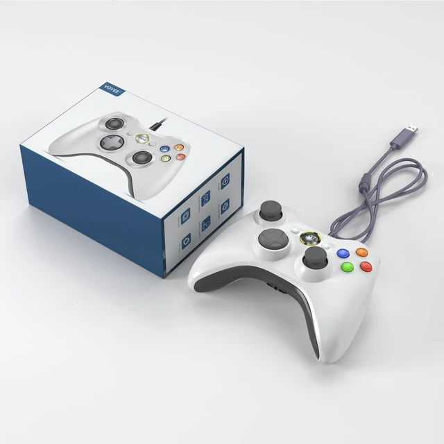 Alt view image 14 of 14 - VOYEE PC Controller, Wired Controller Compatible with Microsoft Xbox 360 & Slim/PC Windows 10/8/7, with Upgraded Joystick, Double Shock | Enhanced (White)